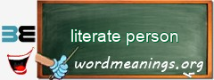 WordMeaning blackboard for literate person